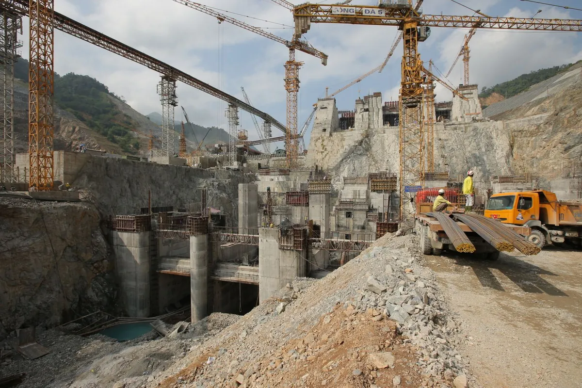 Công trình đập thủy điện tại Lai Châu